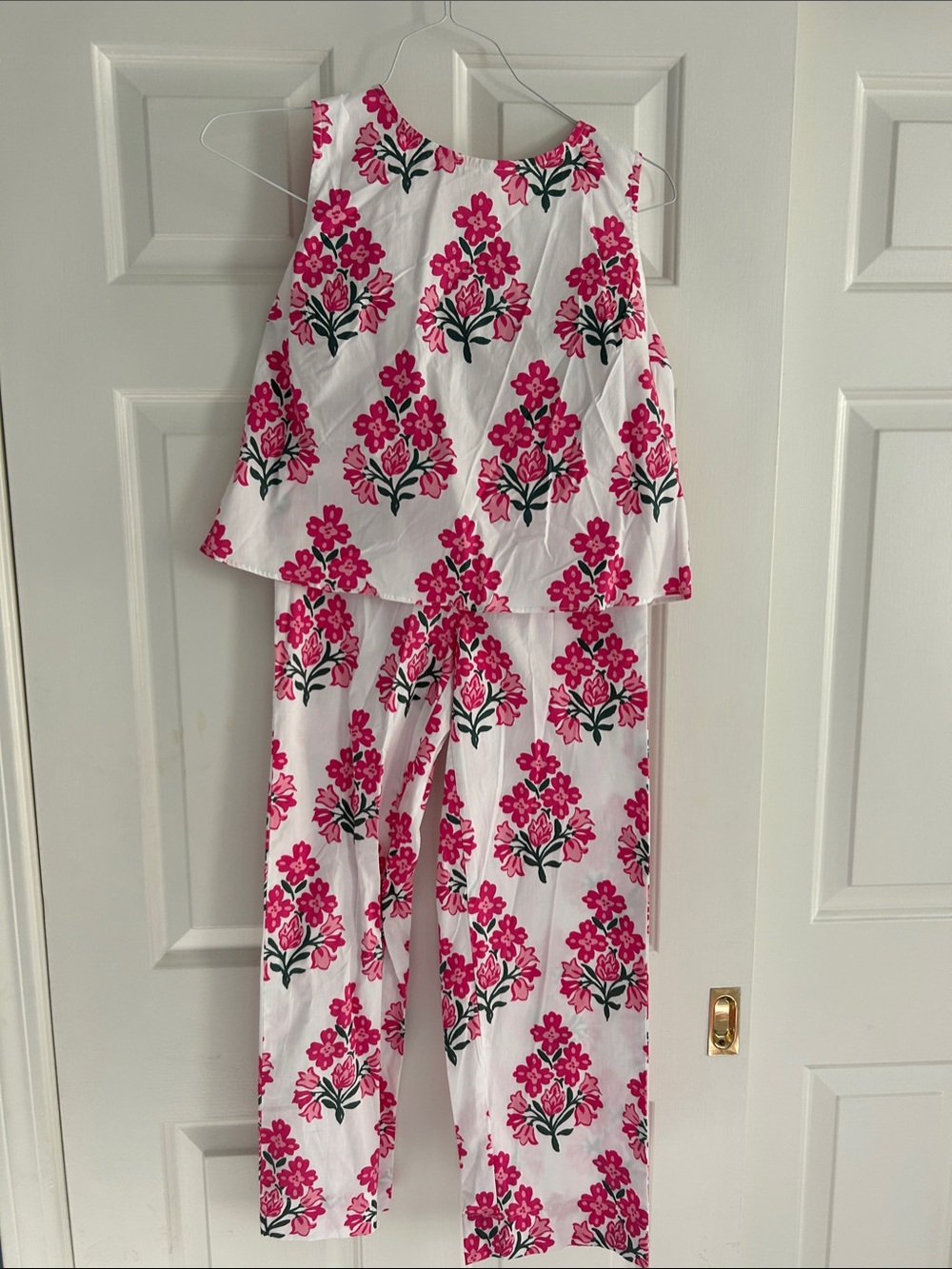 Sail to Sable White Matching Set with Hot Pink Floral Print